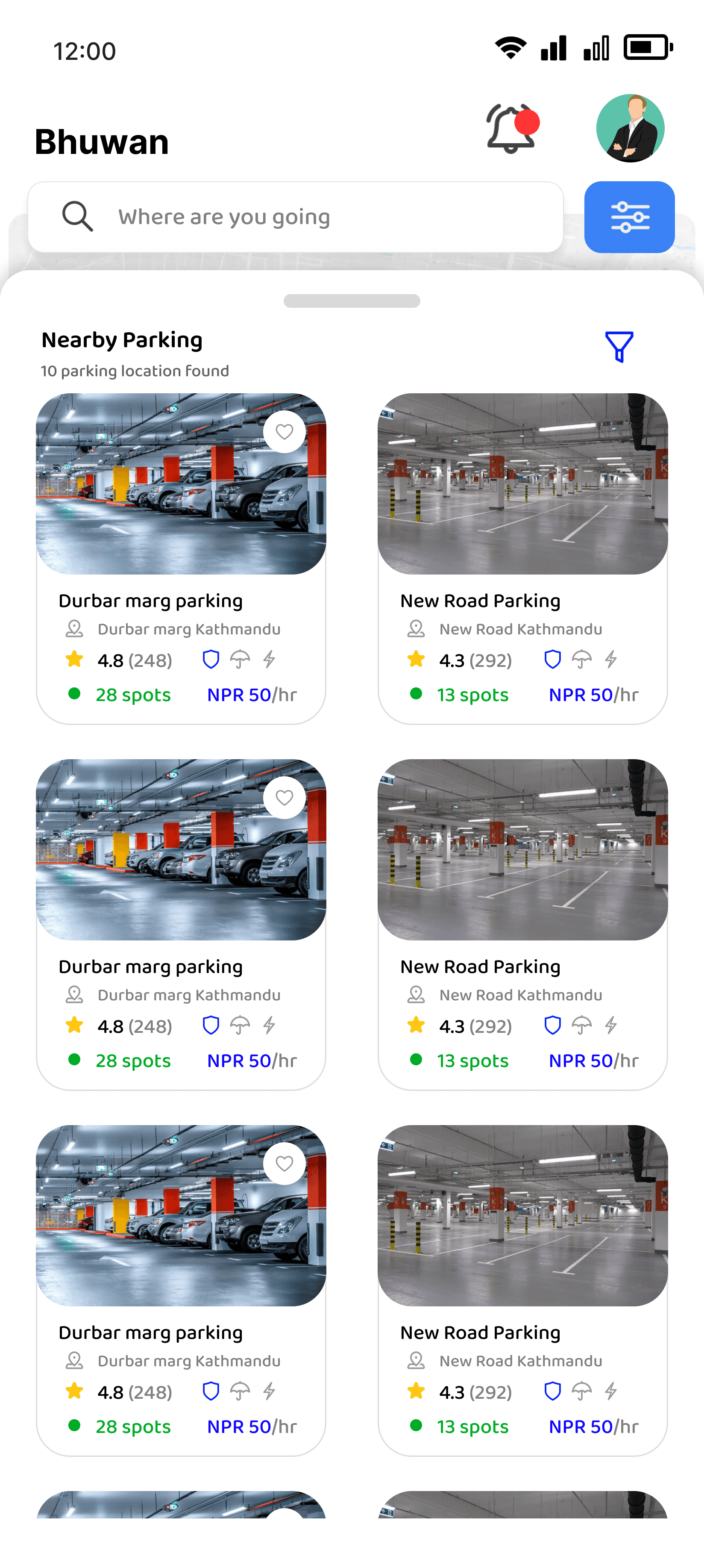 ParkFind screen 1