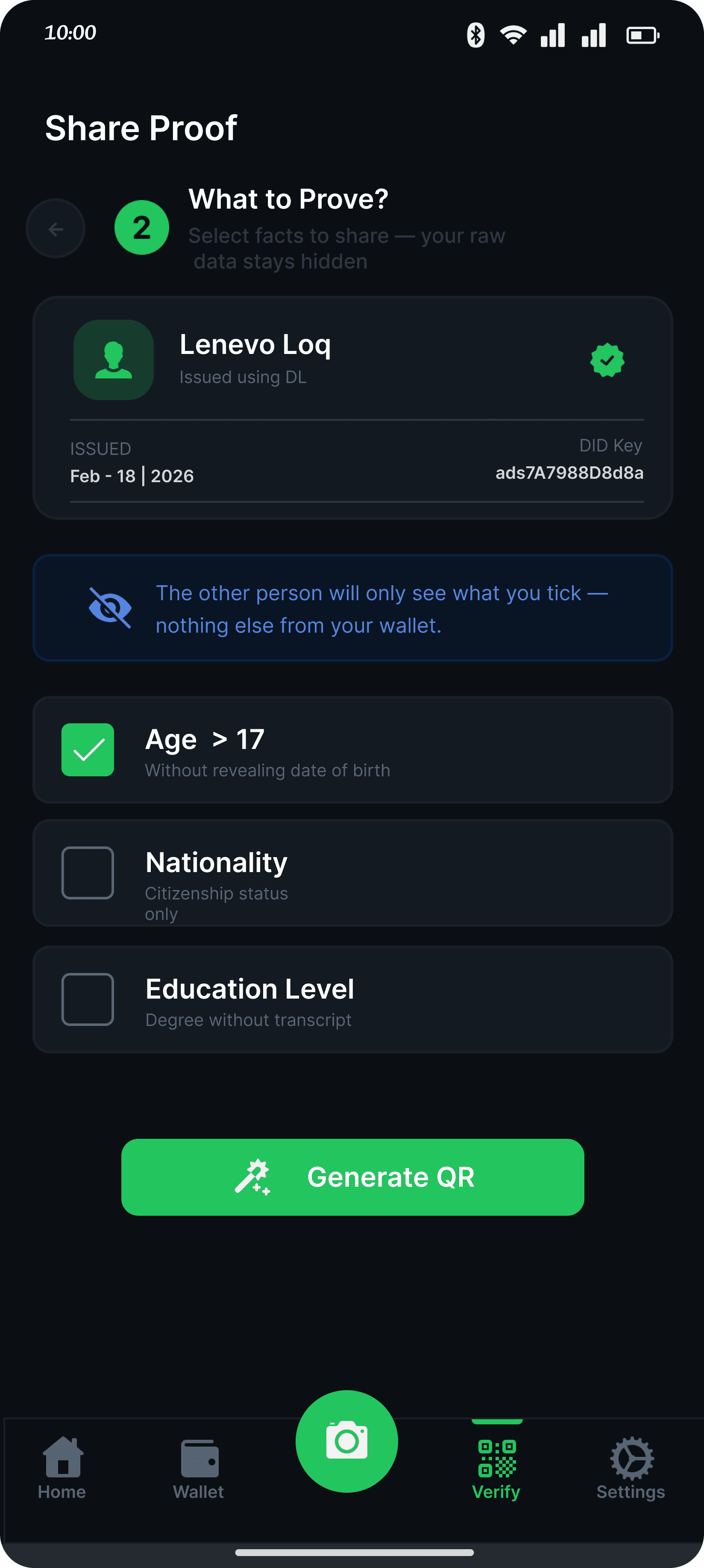PrivID screen 3